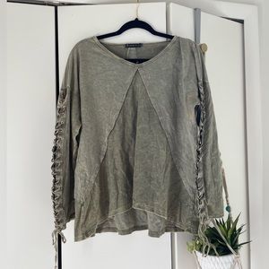 Boho lace up top from local boutique